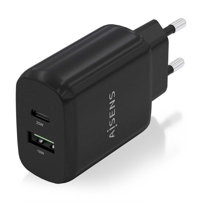 Carregador de parede Aisens A110-0759 | 1xUSB Tipo C | 1xUSB | 25W