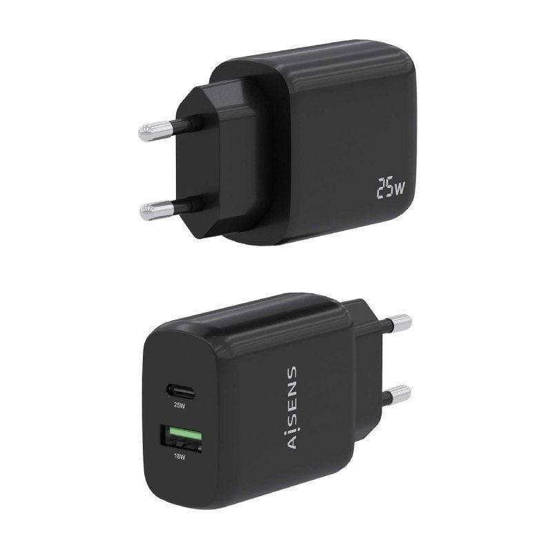 Carregador de parede Aisens A110-0759 | 1xUSB Tipo C | 1xUSB | 25W