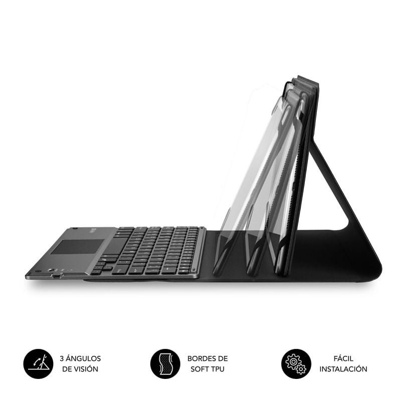 Base com Teclado Subblim Keytab Pro Bluetooth Touchpad para Tablets de 9.6'-10.8'| Preto