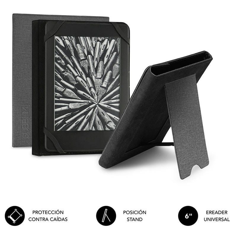 Base para livro eletrônico Subblim Clever Ebook Stand Case 6'| Gris