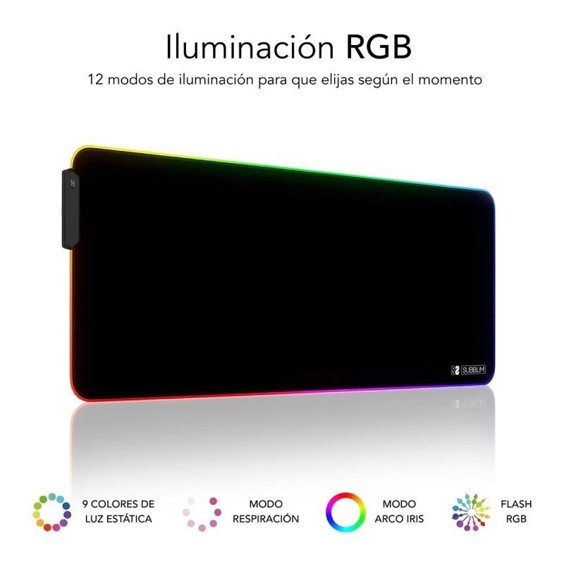 Tapete Subblim MP-02RGB01 LED RGB XL 800 x 300 x 4 mm