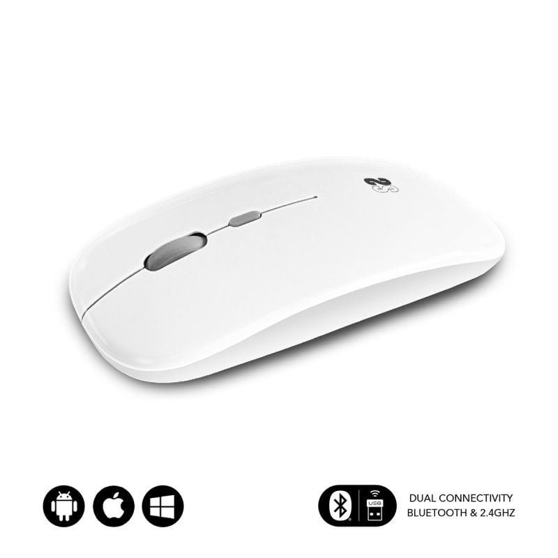 Subblim Dual Mouse Wireless | Bateria recarregável | Até 1600 dpi| Branco