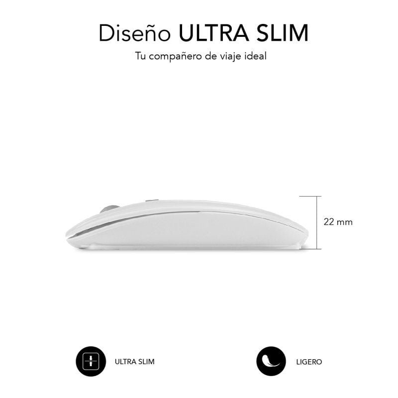 Subblim Dual Mouse Wireless | Bateria recarregável | Até 1600 dpi| Branco