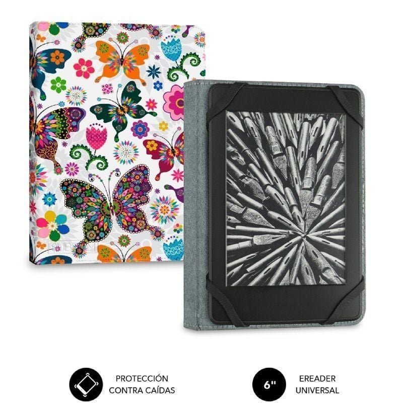Base para livro eletrônico Subblim 1EC010 Clever Ebook Case 6' Mariposas