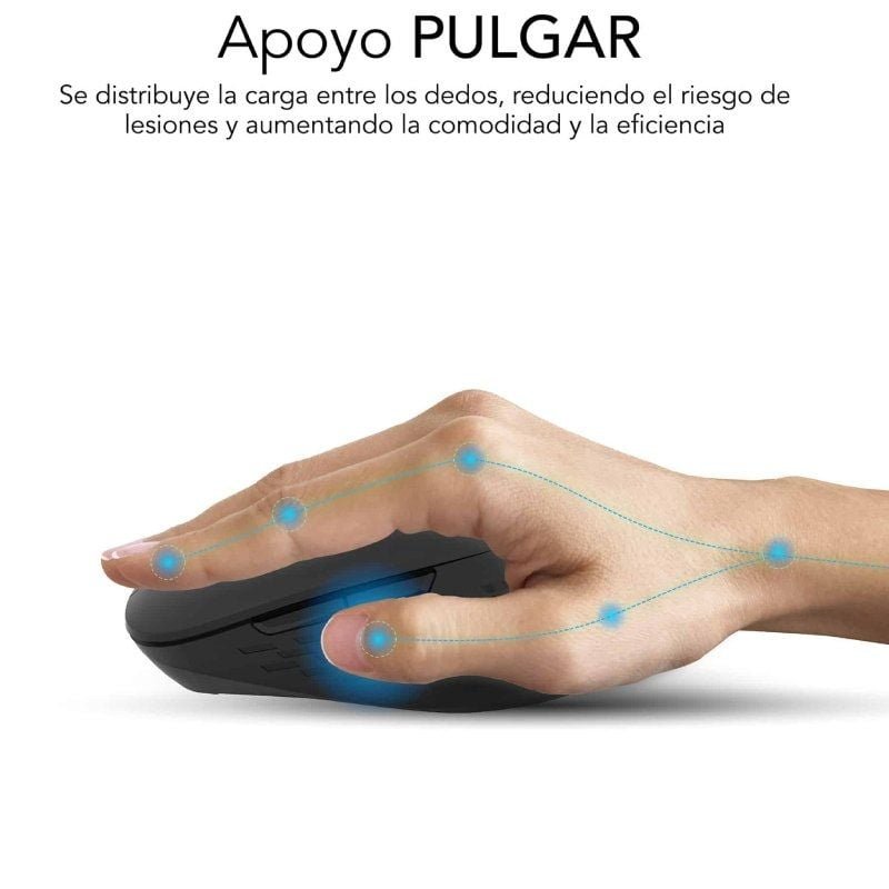 Subblim Curve Ergo Dual Battery| Bateria recarregável | Até 1600 dpi| Preto