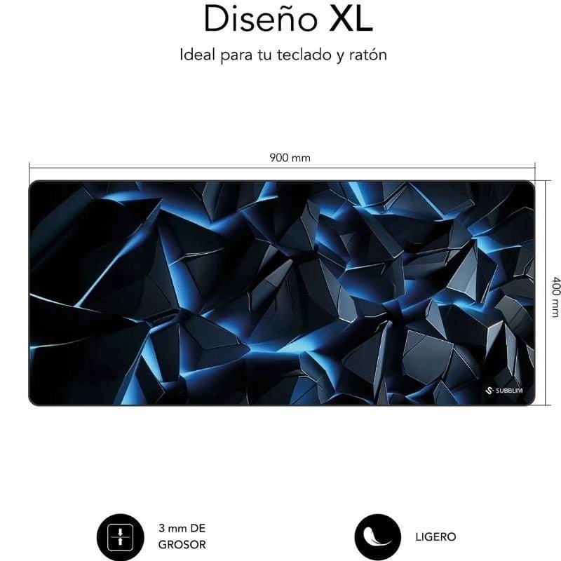Tapete Subblim Blue Obsidian XL 900 x 400 x 3 mm