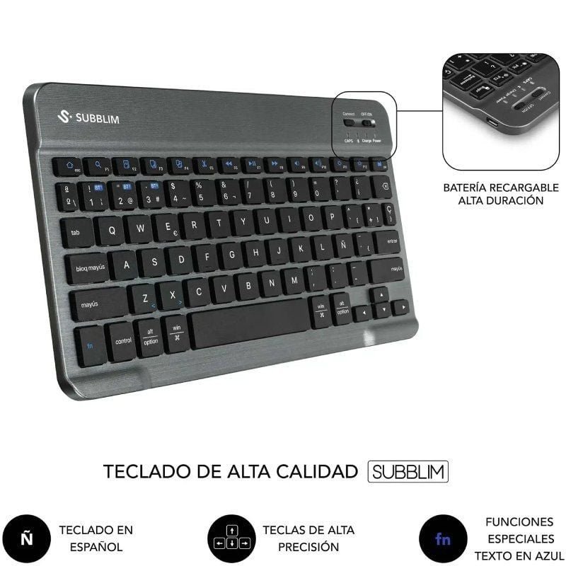 Funda com Teclado Subblim Shock Case Lenovo Tab 10.1' 2025| Preto