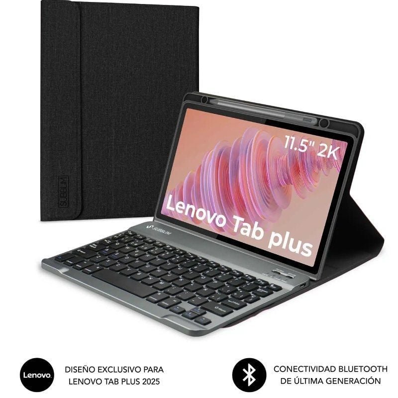 Base com Teclado Subblim Keytab Pro BT Lenovo Tab 2025 11.5'| Preto