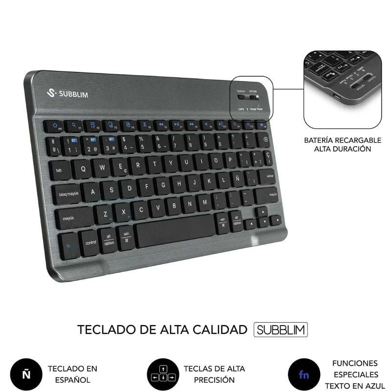 Base com Teclado Subblim Keytab Pro BT Lenovo Tab 2025 11.5'| Preto