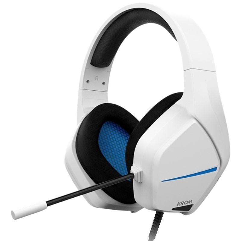 Auriculares Gaming com microfone Krom Kopa Move| Jack 3.5| Brancos