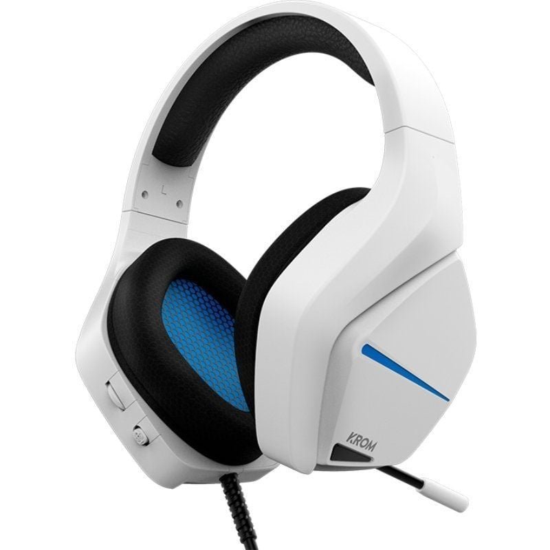 Auriculares Gaming com microfone Krom Kopa Move| Jack 3.5| Brancos