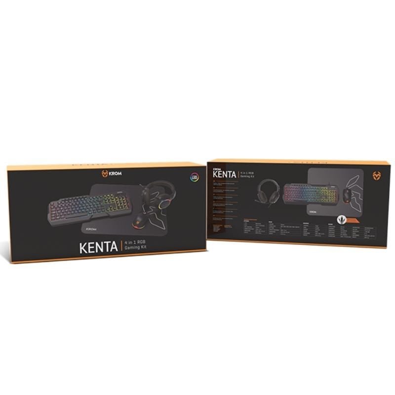 Pack Gaming Krom Kenta| Teclado RGB + Mouse + Esteira+ Auriculares