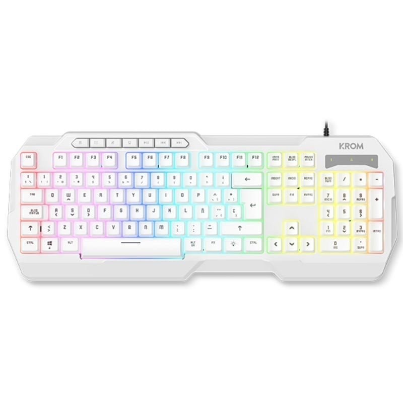Pack Gaming Krom Kenta| Teclado RGB + Mouse + Tapete + Auriculares| Branco