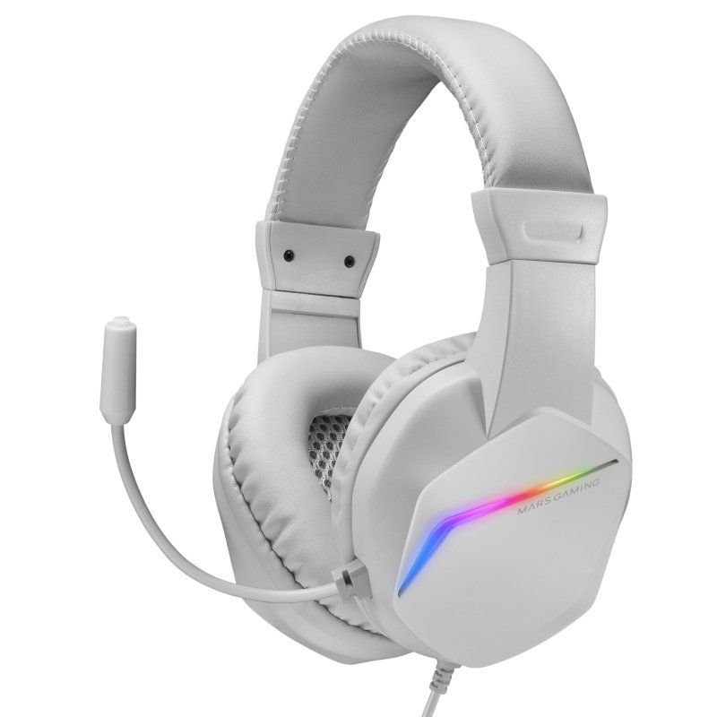 Mars Gaming MH122| Conector 3.5| Fones de Ouvido Brancos para Jogos com Microfone