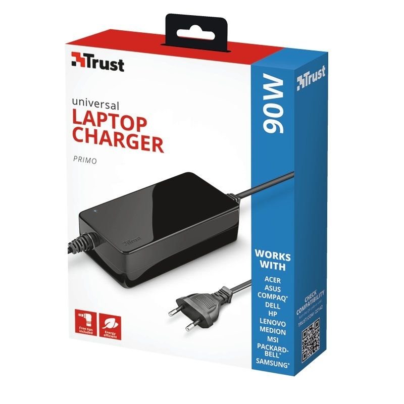 Primo Universal Laptop Charger 22142| 90W| Automático| 6 conectores| Tensão 18-20V