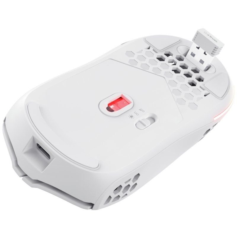 Mousen Gaming Sem fio Trust Gaming GXT 929 Helox| Bateria recarregável| Até 4800 DPI| Branco