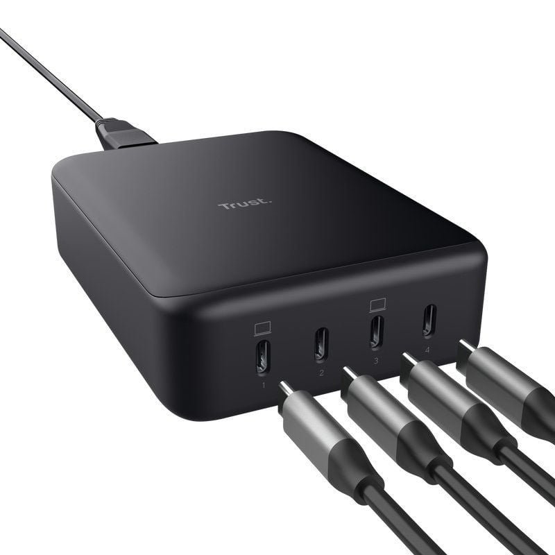 Gan Trust Maxo Wall Charger| 4XUSB Tipo-c| 240W| Automático| Tensão 5-20V