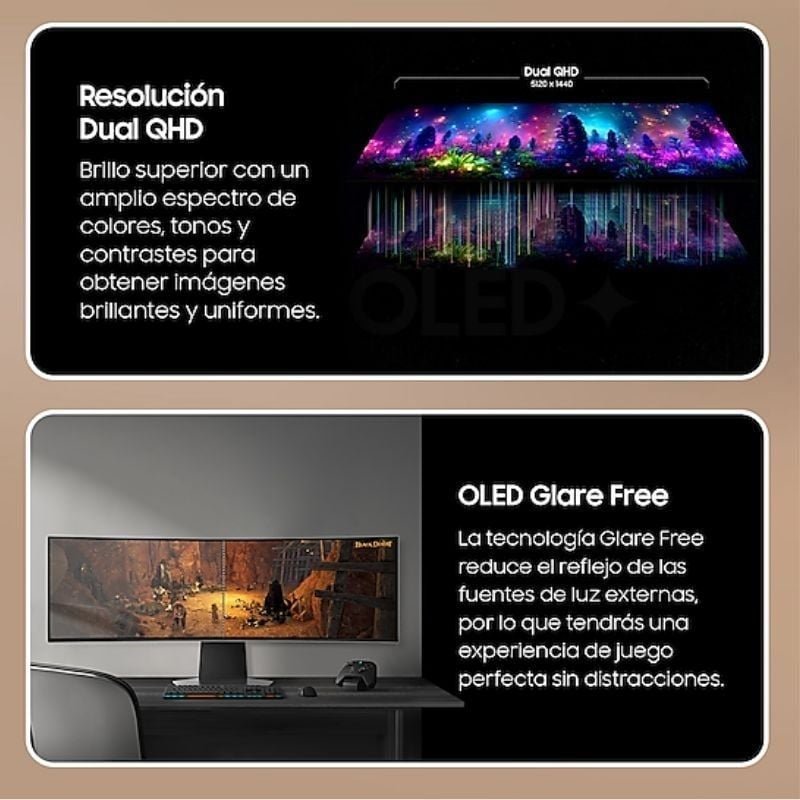 Monitor de jogos inteligentes ultra panorâmico Samsung Odyssey OLED G9 S49DG950SU 49"| Dual QHD| 0.03ms| 240Hz| OLED| Multimídia| ajustável na altura | Prata