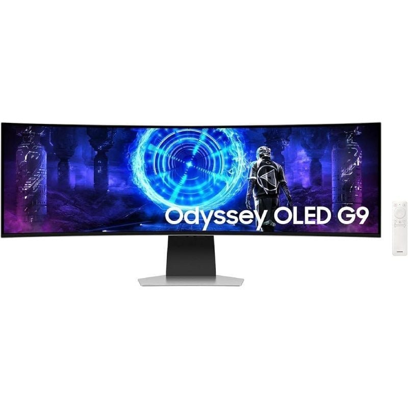 Monitor de jogo panorâmico ODYSSEY G9 S49DG954SU 49" ultra panorâmico | Dual QHD| 0.03ms| 240Hz| OLED| Multimídia| Regulável em altura | Prata
