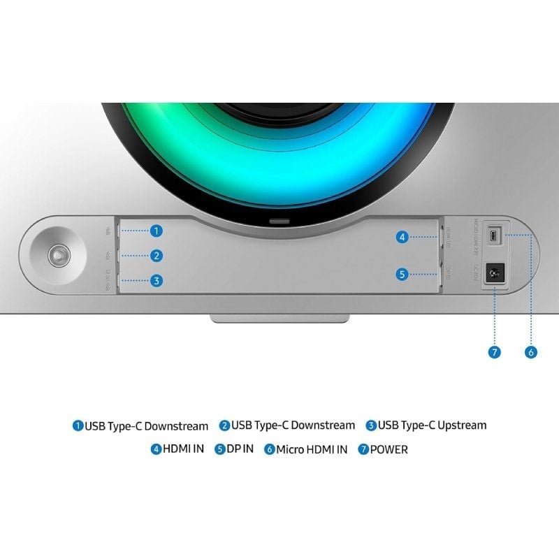 Monitor de jogo panorâmico ODYSSEY G9 S49DG954SU 49" ultra panorâmico | Dual QHD| 0.03ms| 240Hz| OLED| Multimídia| Regulável em altura | Prata
