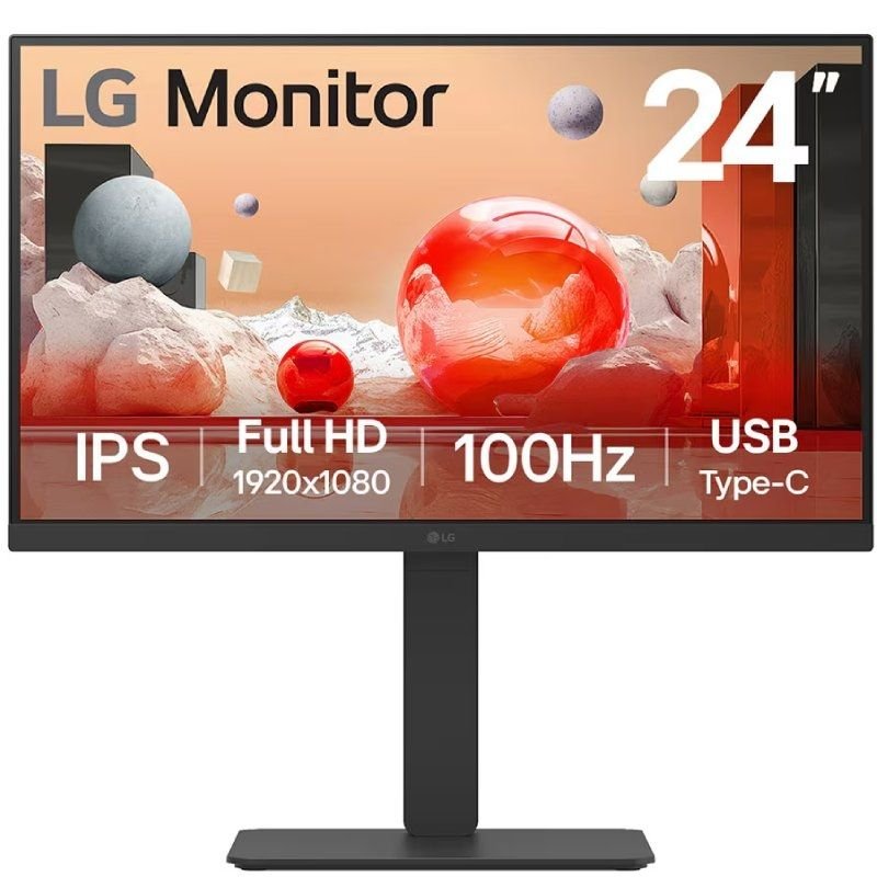 Monitor profissional LG 24BA650-B 23,8" | Full HD| Multimídia| Preto