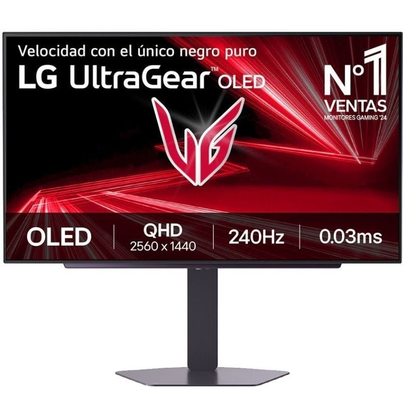 Monitor de jogos LG Ultragear 27GX704A-B 27"| QHD| 0.03ms| 240Hz| OLED| Altura ajustável | Preto