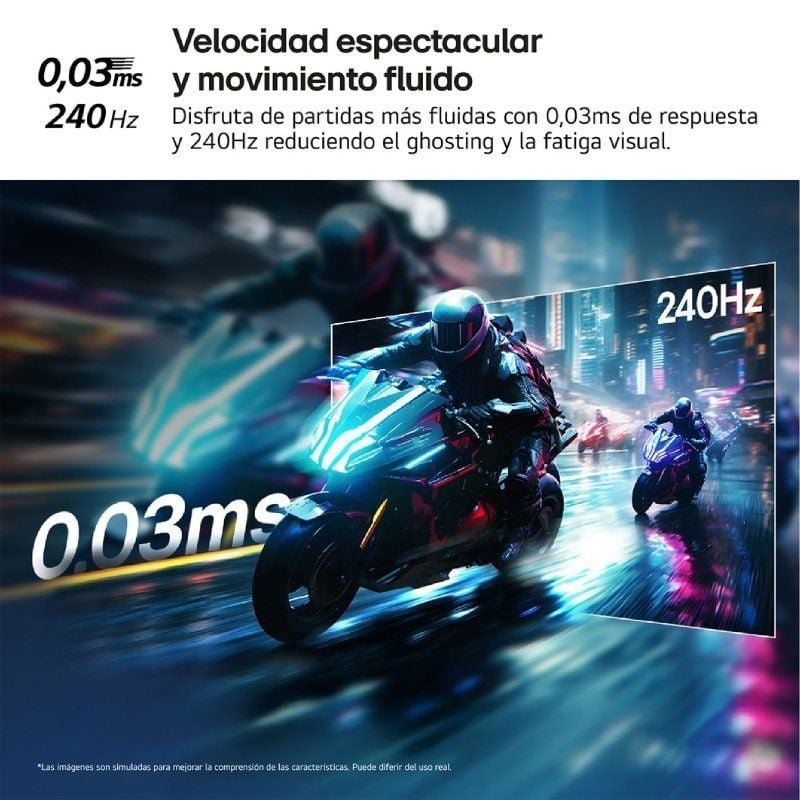 Monitor de jogos LG Ultragear 27GX704A-B 27"| QHD| 0.03ms| 240Hz| OLED| Altura ajustável | Preto