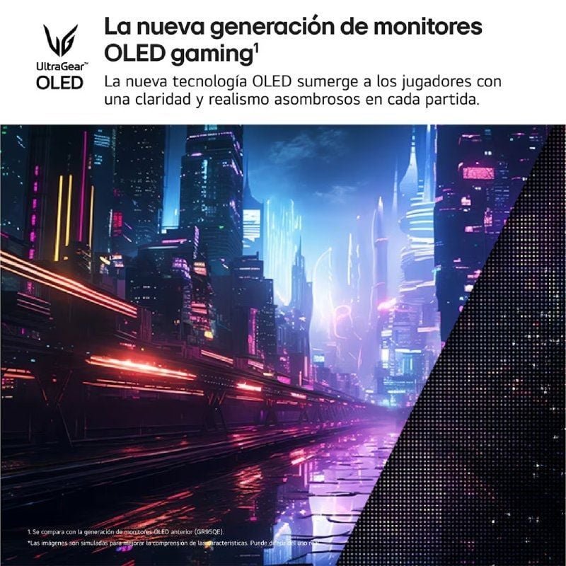 Monitor de jogos LG Ultragear 27GX704A-B 27"| QHD| 0.03ms| 240Hz| OLED| Altura ajustável | Preto