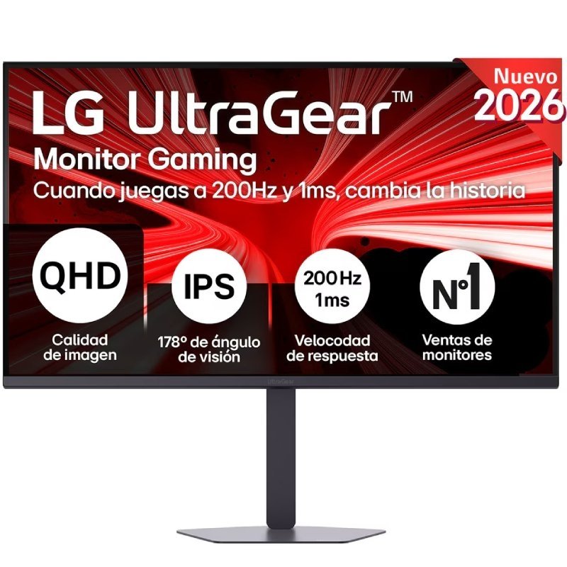 Monitor de jogos LG Ultragear 32G620B-B 31,5"| QHD| 1ms| 200Hz| IPS| Regulável em altura