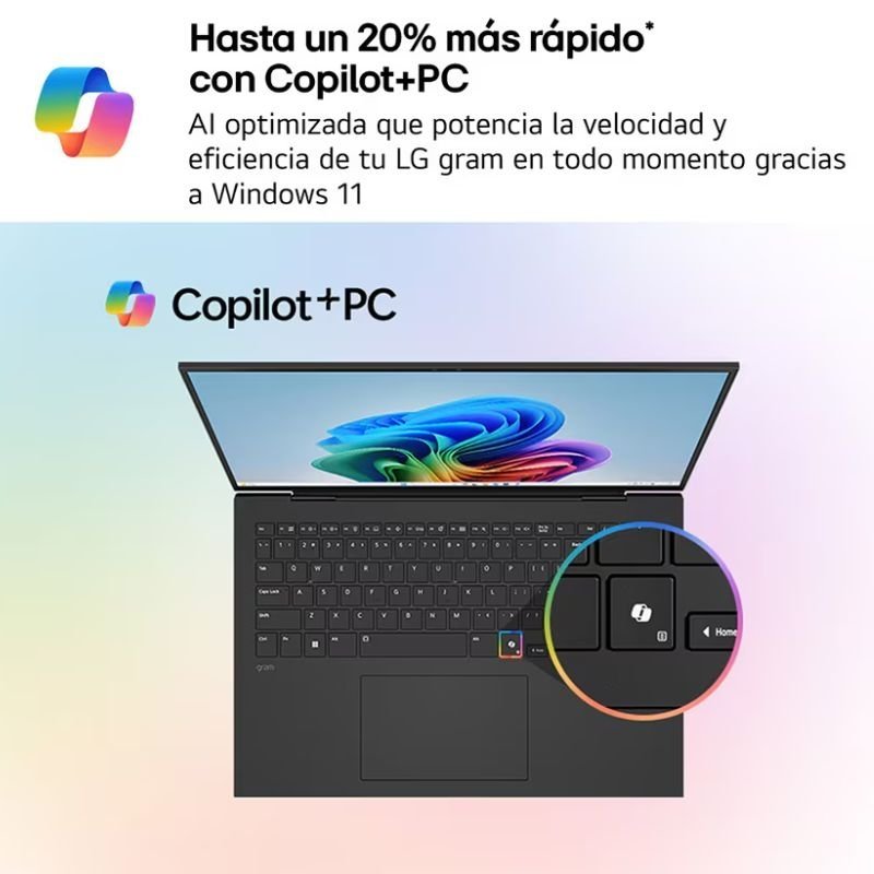 Portátil LG Gram 16Z90TL-G.AU85BN Intel Core Ultra 7-258V| 32GB| 512GB SSD| 16'| Win11