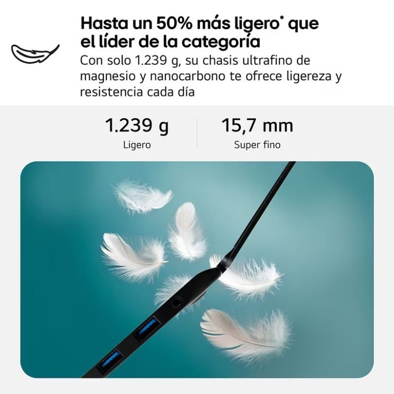 Portátil LG Gram 16Z90TL-G.AU85BN Intel Core Ultra 7-258V| 32GB| 512GB SSD| 16'| Win11