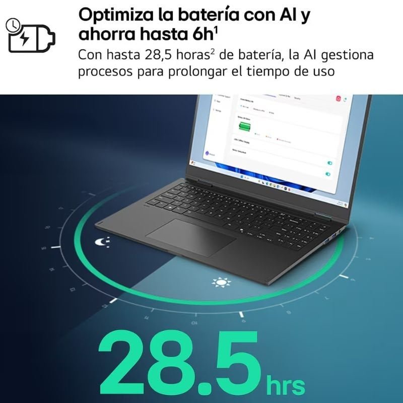 Portátil LG Gram 16ZD90TL-G.AX85BN Intel Core Ultra 7-258V| 32GB| 512GB SSD| 16'| Sem sistema operacional