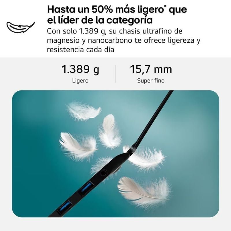 Portátil LG Gram 17Z90TL-G.AU88BN Intel Core Ultra 7-258V| 32GB| 1TB SSD| 17'| Win11