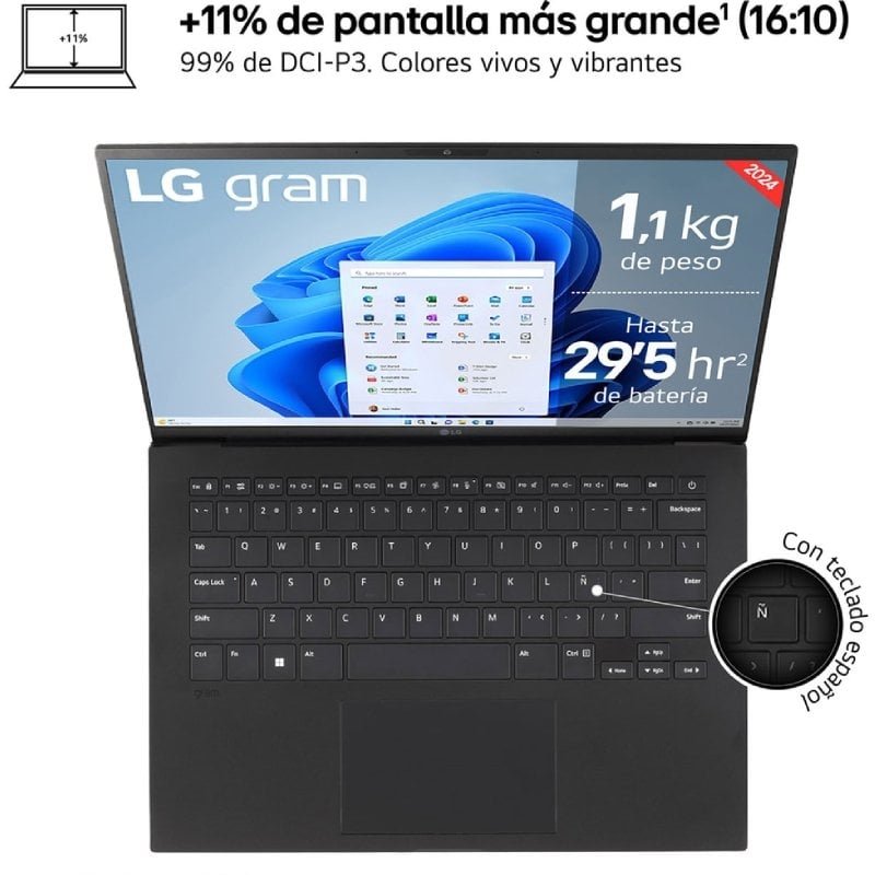 Portátil LG Gram 14ZB90S-G AA55BN Intel Core Ultra 5-115U| 16GB| 512GB SSD| 14'| Win11