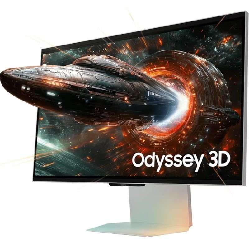 Monitor de jogos Samsung Odyssey 3D G90XF S27FG904XU 27"| 4K| 1ms| 165Hz| 3D| Multimídia| Altura ajustável | Prata