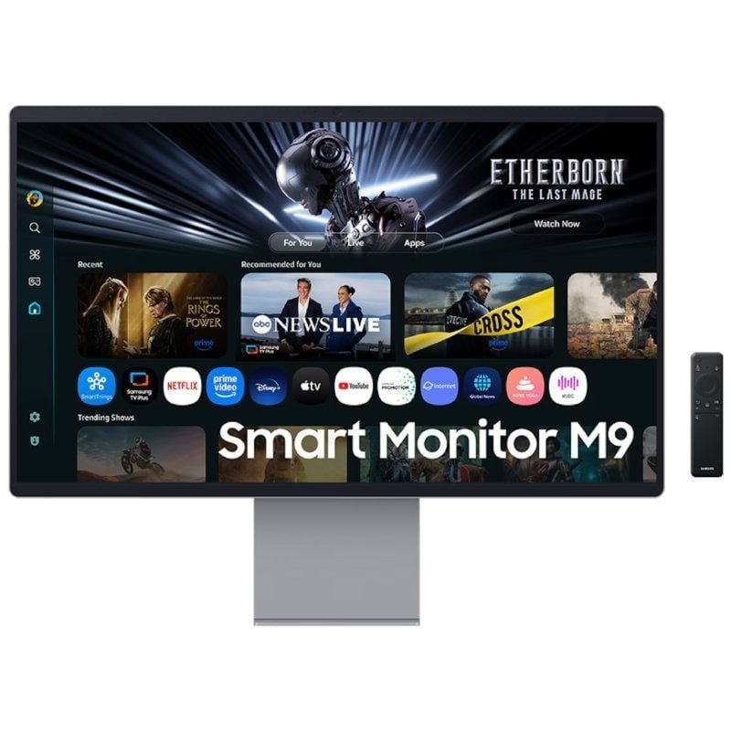 Monitor de jogos inteligentes Samsung M9 M90SF S32FM900SU 32"| 4K| 0.03ms| 165Hz| QD-OLED| Multimídia| Altura ajustável | Smart TV| Silver