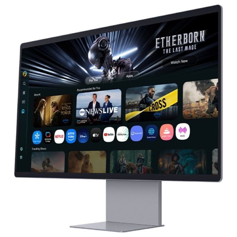 Monitor de jogos inteligentes Samsung M9 M90SF S32FM900SU 32"| 4K| 0.03ms| 165Hz| QD-OLED| Multimídia| Altura ajustável | Smart TV| Silver