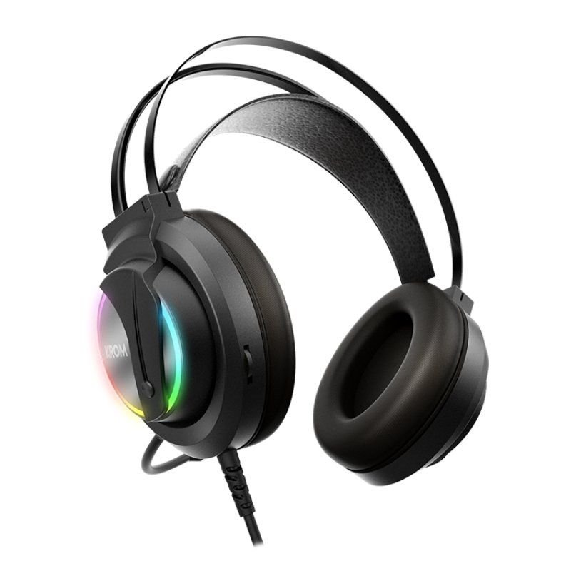 Fone de ouvido Krom Kappa Gaming com Microfone| Entrada 3.5| USB 2.0| Preto