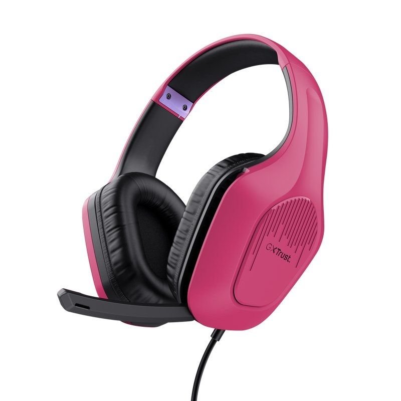 Fones de ouvido gamers Trust Gaming GXT 415 Gaming com microfone Zirox| Jack | Rosa