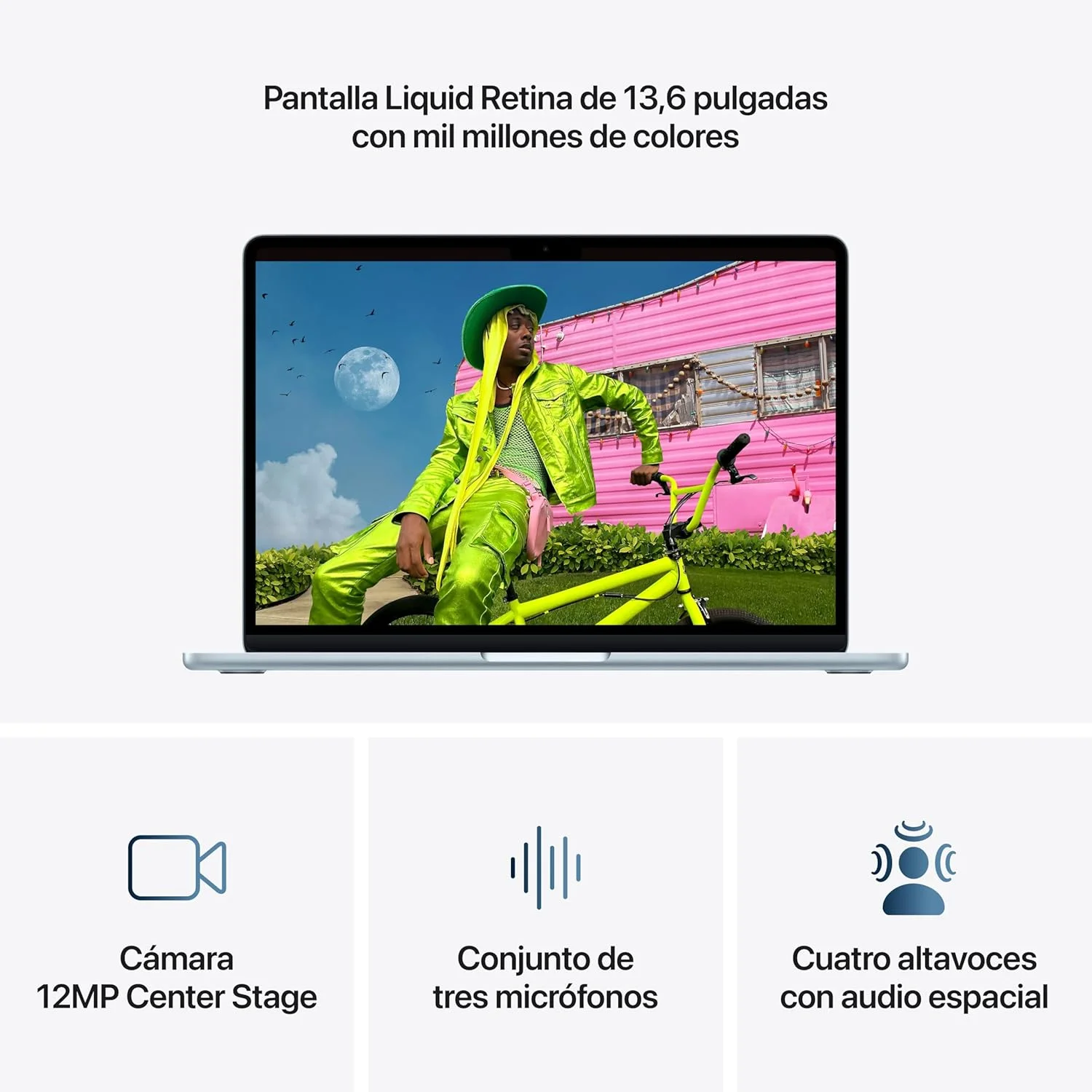 Apple Macbook Air 13,6"| CPU M5 de 10 núcleos| 16GB| SSD de 512GB| GPU de 8 núcleos| Azul