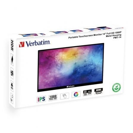 Monitor portátil multimídia Verbatim PMT-14 de 14" com tela sensível ao toque Full HD | Preto