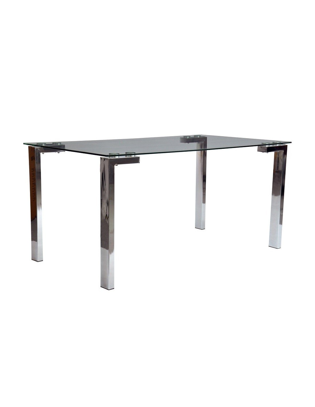 Mesa LAINEY, cromada, vidro, 140 x 80 cms