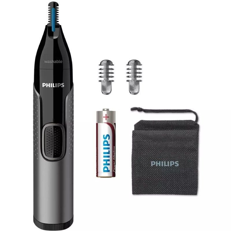 Aparador de Pelos do Nariz Philips Nose Trimmer 3650 Série 3000| a Pilhas| 3 Acessórios